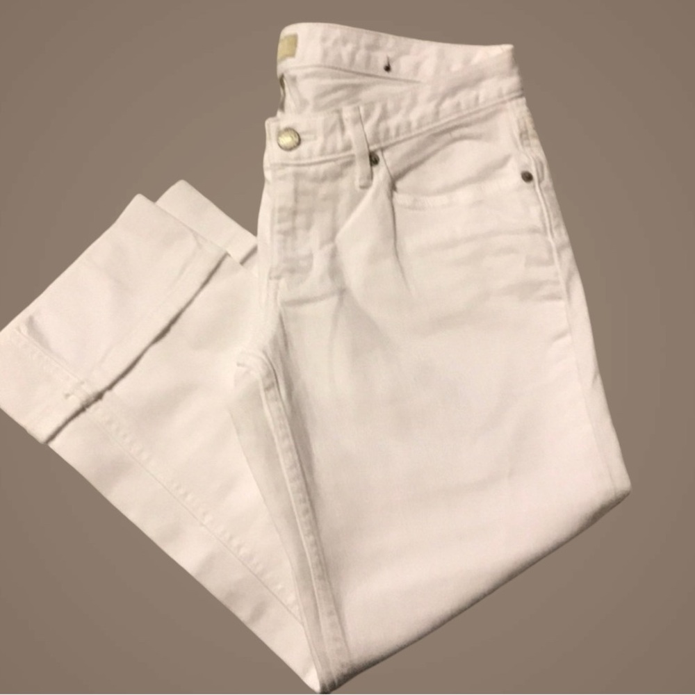 Banana Republic White Stretch Crops